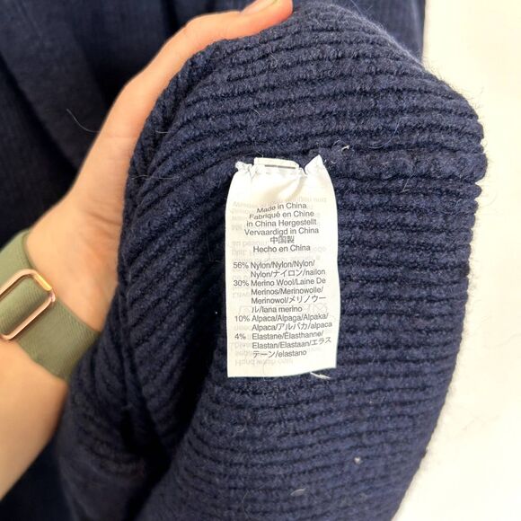 J.crew Long Sleeve Double Breasted Cardigan Jacket Navy XXS Wool Alpaca - Picture 8 of 16